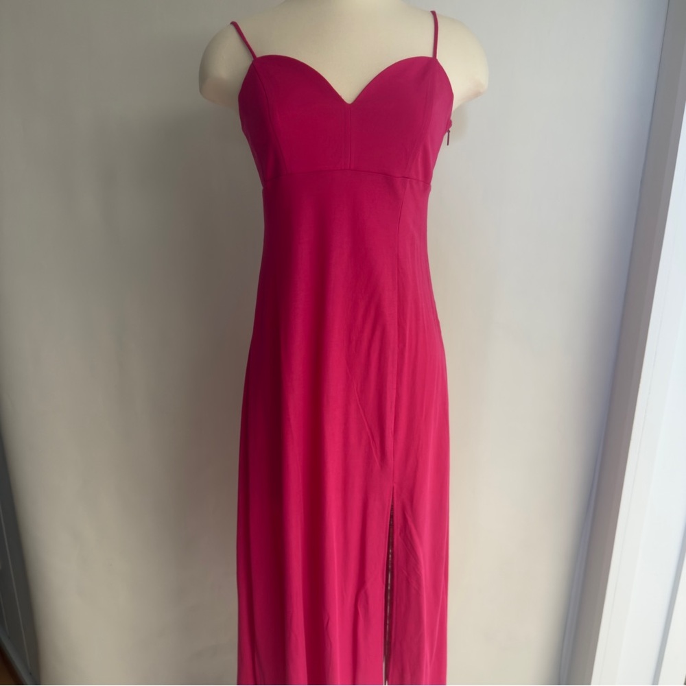 MANGO Side Slit Pink Midi Dress NWOT